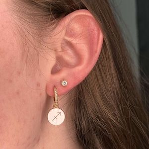 sagittarius zodiac sign dainty hoop earrings